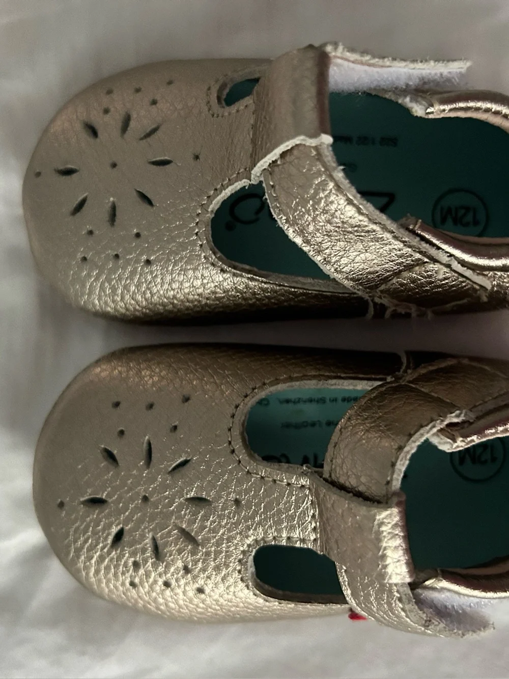 Zutano Metallic Gold Baby Mary Janes with Hook Strap